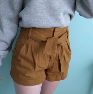 High waisted tie shorts